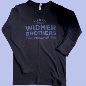 Next Level Apparel Men’s Widmer Brother’s Navy Thermal Shirt. Size Medium 🍺🍻